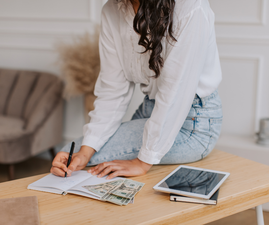 Woman Budgeting Her Cash